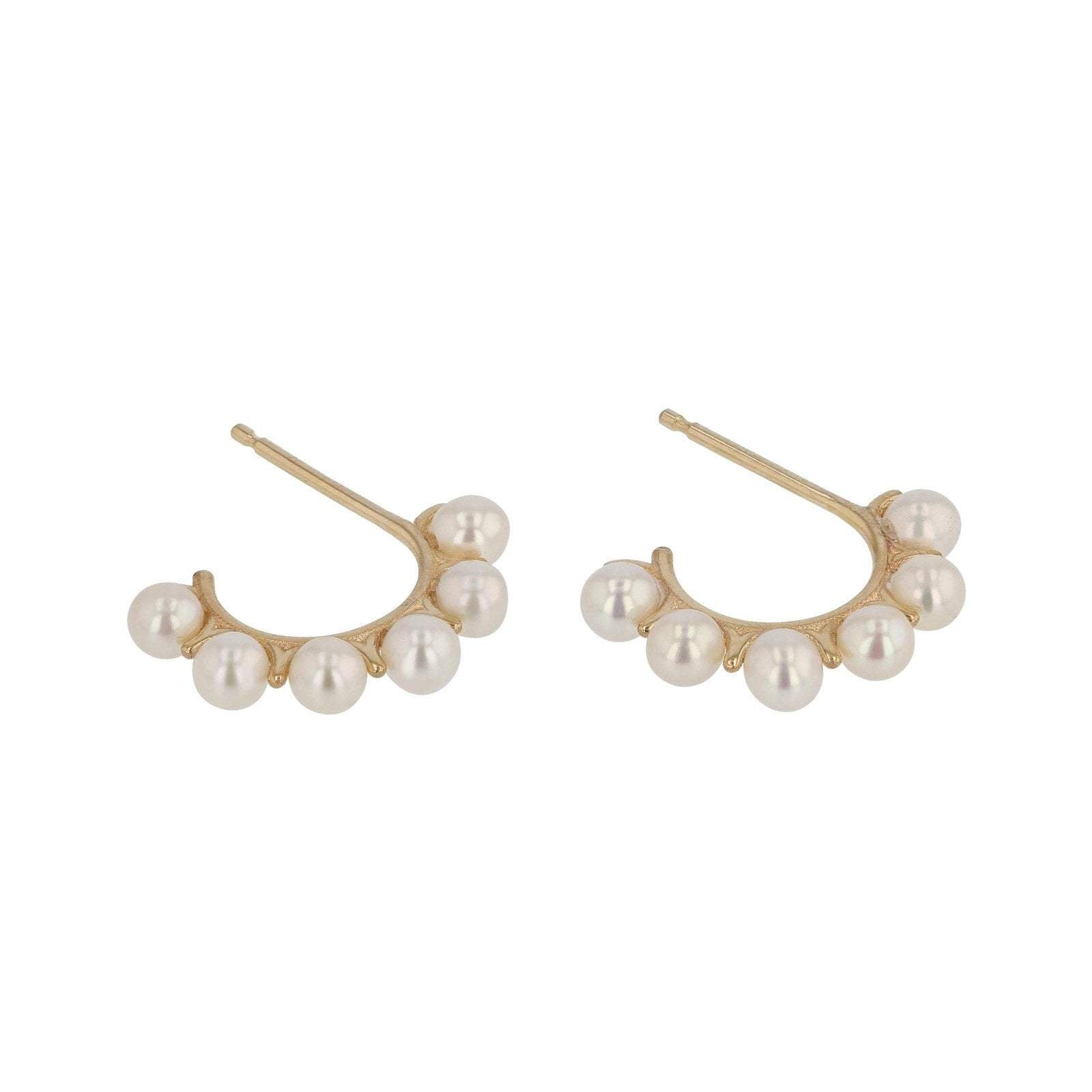 Pearl hoop earrings • small hoop • dainty studs • 18kGold • sterling silver • 925 Silver • Mini hoop earrings • dainty earrings • LATUKI 