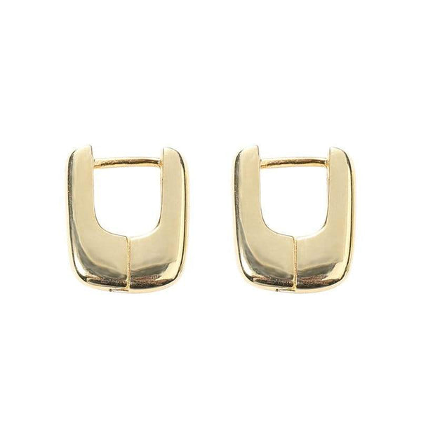 Rectangle Hoops, Dainty Hoop Earrings, Geometrical Earrings, Square Hoops, Rectangular Earrings, U Shape Hoops, 18K Gold Huggie Earring LATUKI 