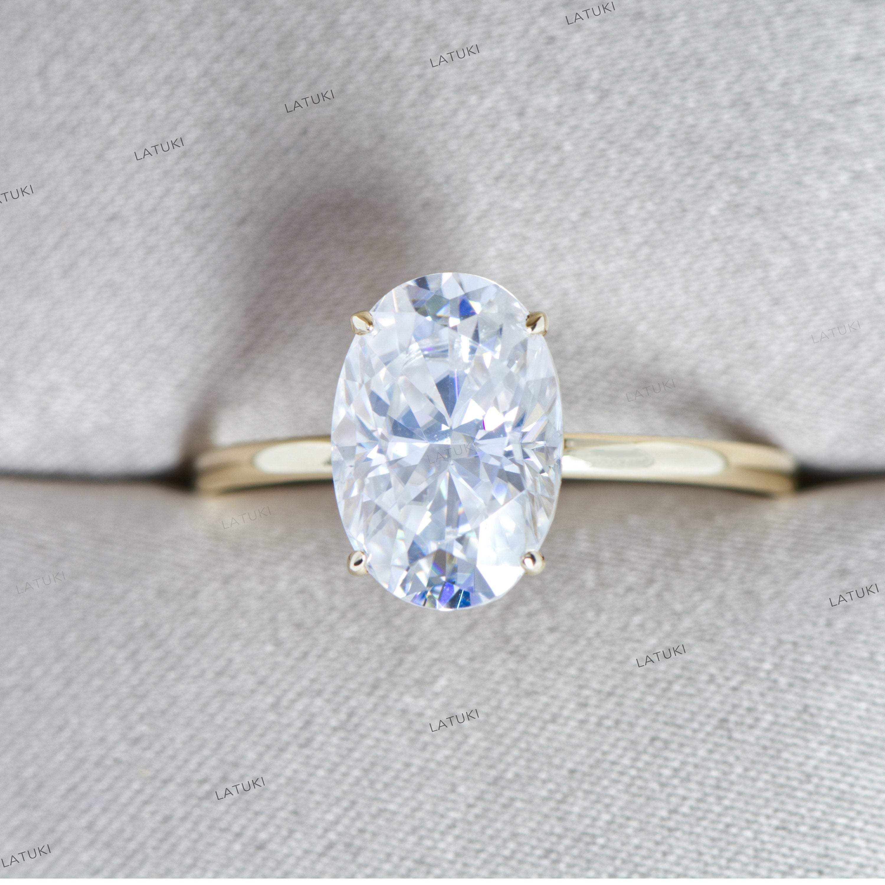 Sonja 3.0 CT Oval Moissanite Engagement Ring LATUKI 