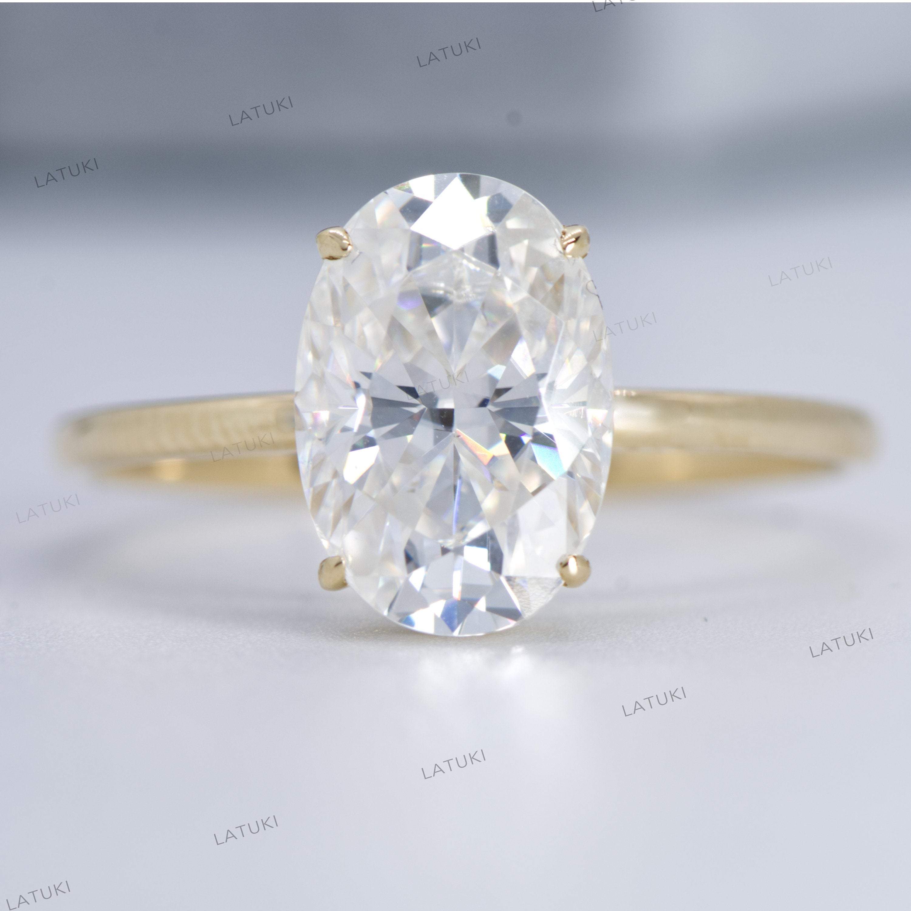 Sonja 3.0 CT Oval Moissanite Engagement Ring LATUKI 