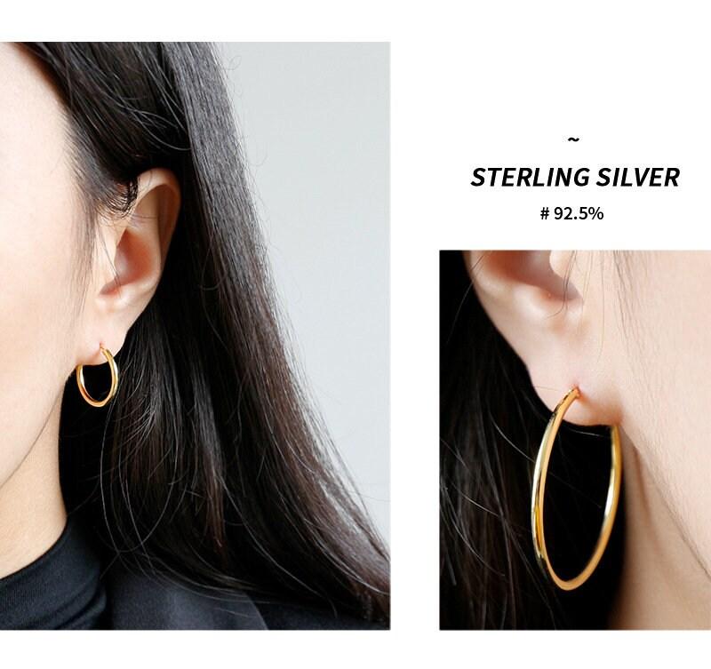 Sterling Silver Dainty Gold Hoops, 18k Gold Vermeil, Thin Hoop Earrings, Gold Hoop Earrings, Endless Gold Hoops, Huggie Hoops, Gift For Her LATUKI 