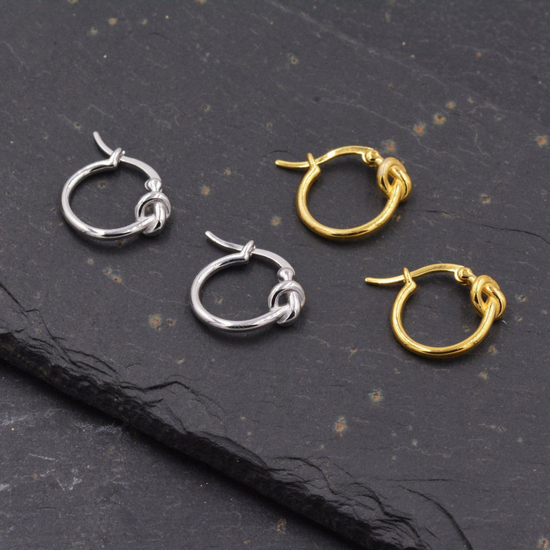 Sterling Silver Knot Hoops, 18k Gold Plated Hoop, 925 Silver Twisted Hoop, Gold Hoop Earrings, Dainty Minimalist Hoops, Gift For Her LATUKI 