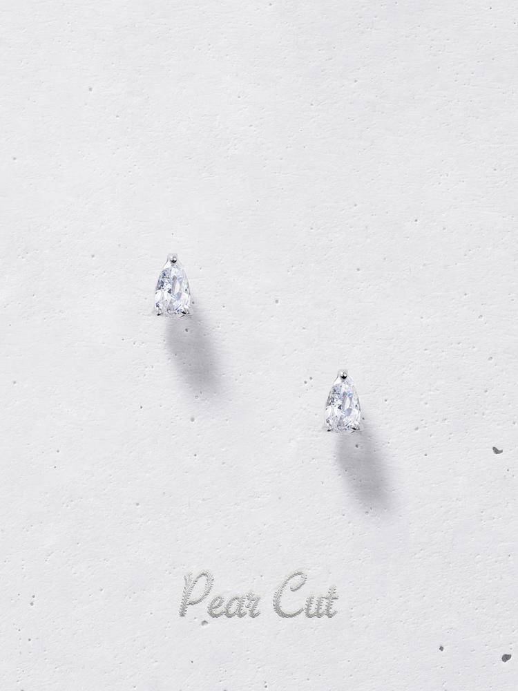 Sterling Silver Stud Earrings, Diamond Earrings Set, Dainty Studs, Tiny Stud Earrings, Small Stud Earring Set, Earring Studs, Gift For Her LATUKI Pear Cut Pair 