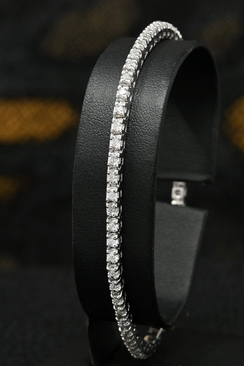 Tennis Bracelet Sterling Silver 925, Premium 3mm CZ Diamonds, Delicate Bracelet, Diamond Bracelet, 18K Gold Plated, Bracelet for Men/Women LATUKI 